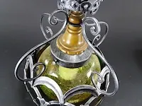 Vintage tinnen glas en lood bollamp - afbeelding 3 van  5