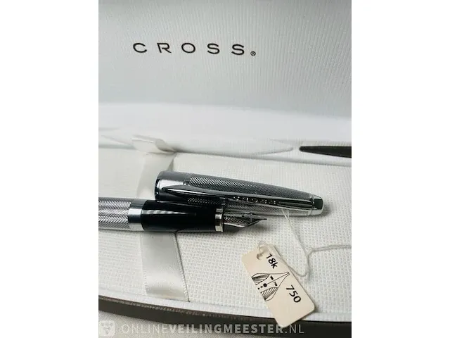 Vintage vulpen - cross apogee - 18kt witgoud - afbeelding 2 van  6