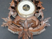 Vintage weerstation in gesneden houten lijst - afbeelding 4 van  5