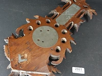 Vintage weerstation in gesneden houten lijst - afbeelding 5 van  5