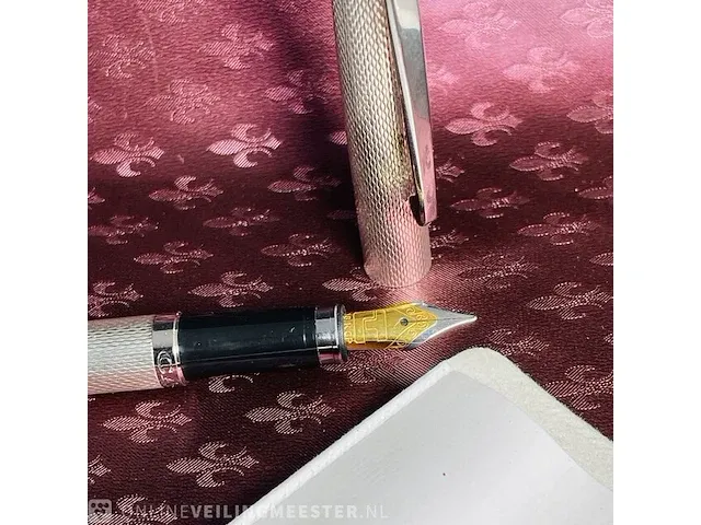 Vintage zilveren vulpen - massief 925 barleycorn montblanc model - new old stock - afbeelding 2 van  7