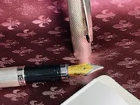 Vintage zilveren vulpen - massief 925 barleycorn montblanc model - new old stock - afbeelding 2 van  7