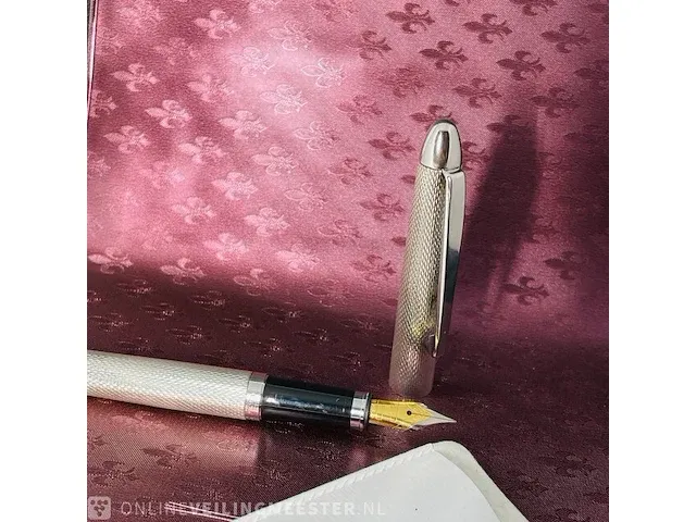 Vintage zilveren vulpen - massief 925 barleycorn montblanc model - new old stock - afbeelding 7 van  7