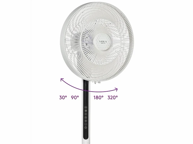 Viola stille staande ventilator met afstandsbediening 25 db, 32 snelheden hoogte instelbaar - afbeelding 4 van  4