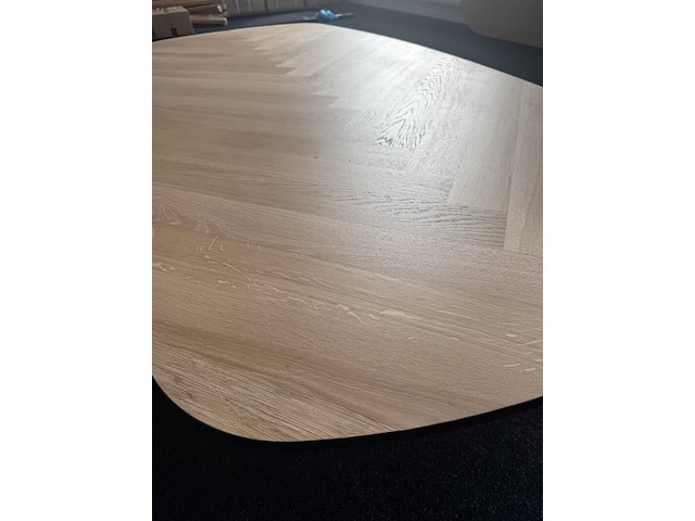 Visgraat eiken tafelblad 240x110 cm facetrand zwart - afbeelding 5 van  6