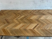 Visgraatmotief, massief hout met vigneerlaag eetkamertafel - afbeelding 4 van  8