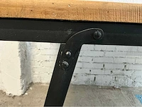 Visgraatmotief, massief hout met vigneerlaag eetkamertafel - afbeelding 7 van  8