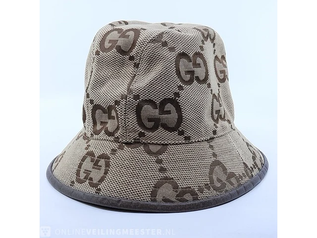 Vissershoedje, maat m (57 cm) gucci, jumbo gg canvas bucket hat - afbeelding 3 van  7