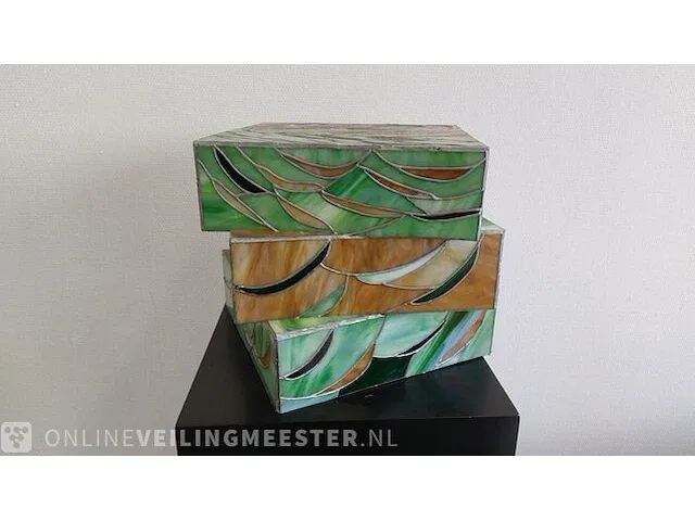 Vitray / glas-in-lood "three boxes" - afbeelding 1 van  5