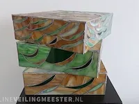 Vitray / glas-in-lood "three boxes" - afbeelding 3 van  5