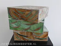 Vitray / glas-in-lood "three boxes" - afbeelding 4 van  5