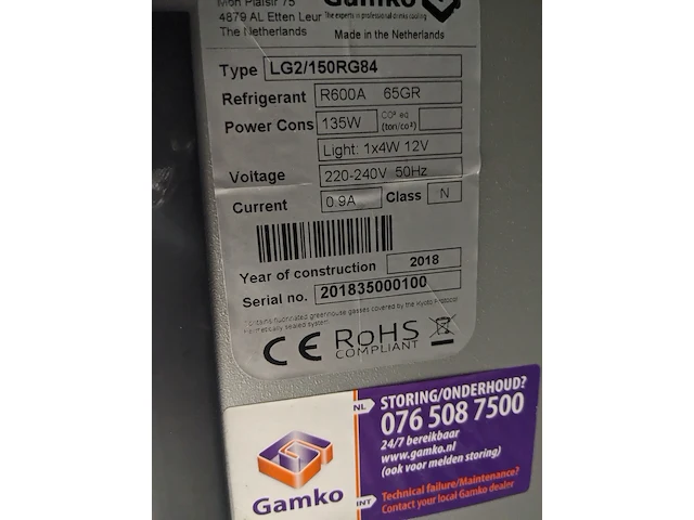 Vitrine koeling, gamko, lg2/150rg84 - afbeelding 4 van  6
