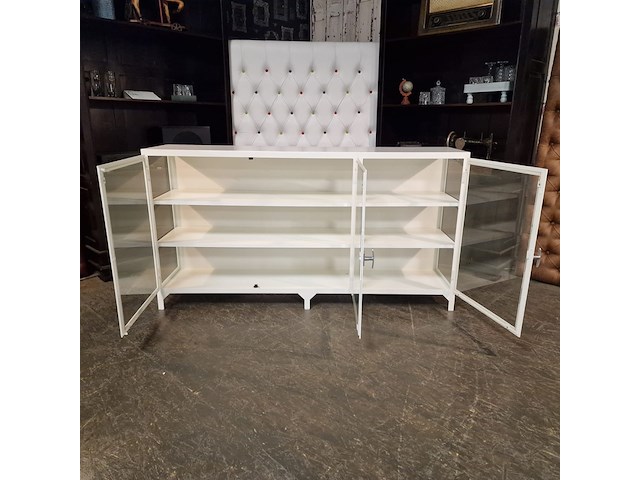 Vitrinekast chesterfield, chesterfield, wit - afbeelding 2 van  6
