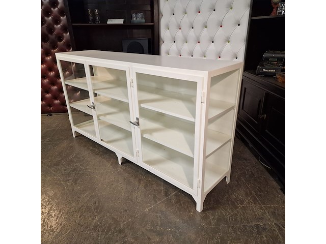 Vitrinekast chesterfield, chesterfield, wit - afbeelding 3 van  6