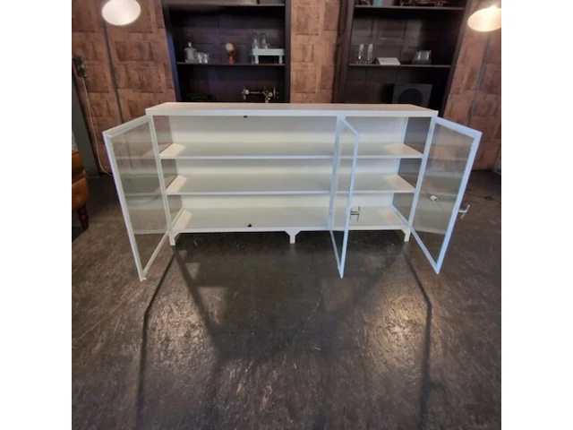 Vitrinekast chesterfield, wit - afbeelding 4 van  5