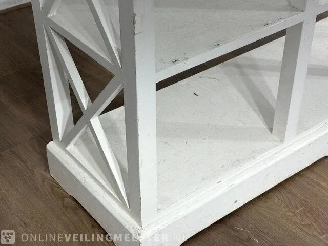Vitrinekast – eiken – zwart stalen afwerking - afbeelding 5 van  5