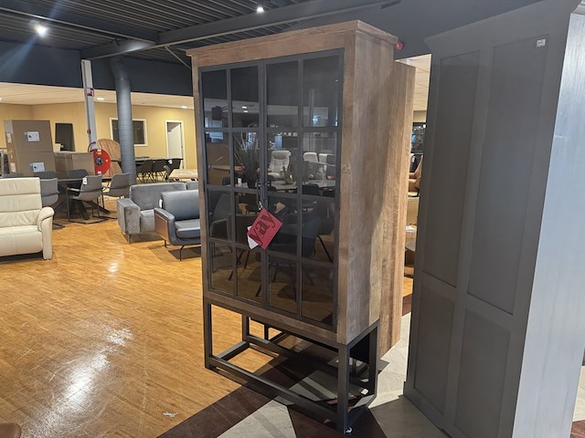 Vitrinekast, hout/metaal - afbeelding 1 van  5