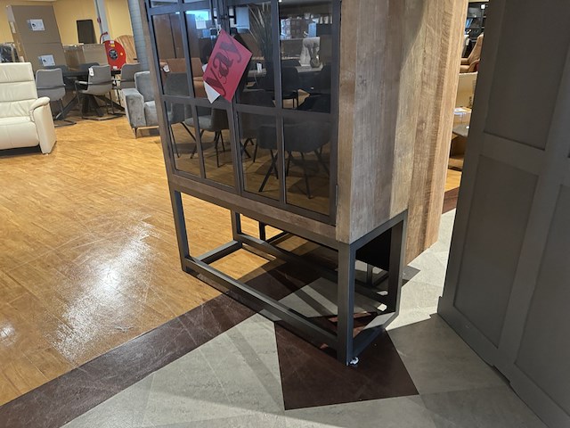 Vitrinekast, hout/metaal - afbeelding 3 van  5