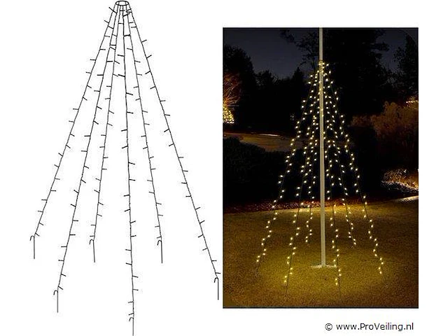 Vlaggenmast kerstverlichting - afbeelding 1 van  4
