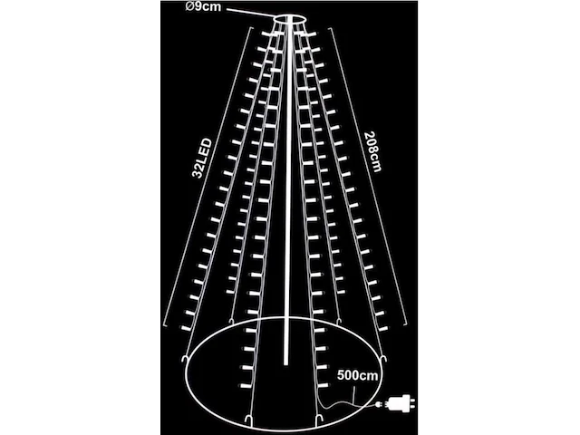 Vlaggenmast kerstverlichting - afbeelding 3 van  4