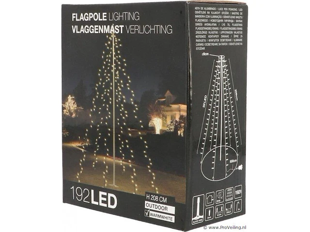 Vlaggenmast kerstverlichting - afbeelding 4 van  4