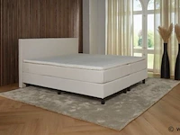Vlakke boxspring teddy, afmeting 160 x 200 teddystof wit - afbeelding 3 van  3