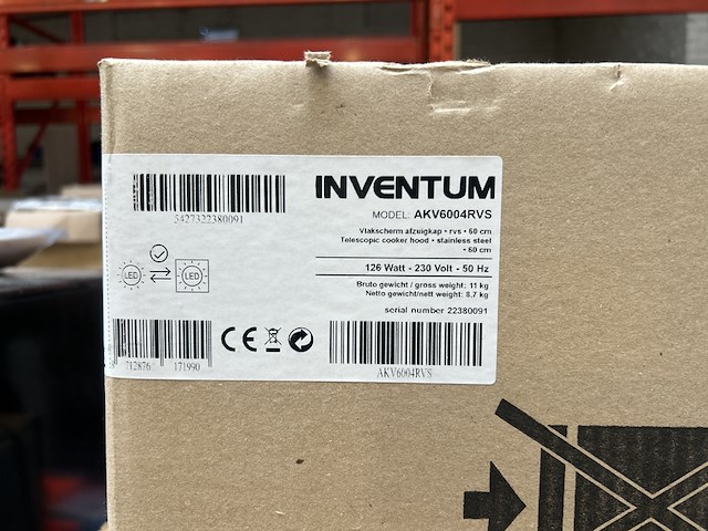 Vlakscherm afzuigkap rvs 60cm inventum, akv6004rvs - afbeelding 5 van  6