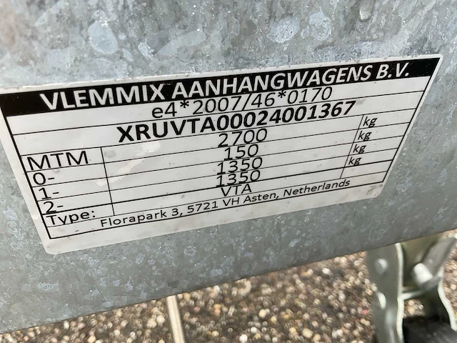 Vlemmix vta 675 boottrailer - afbeelding 2 van  11