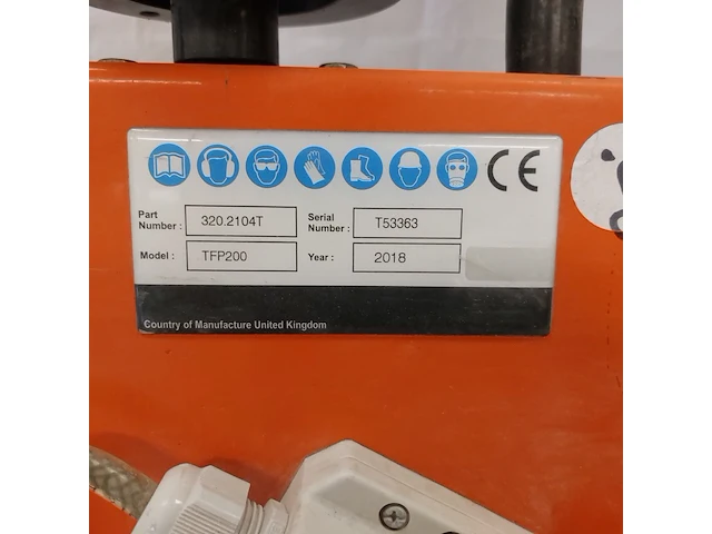 Vloerfreesmachine 230v trelawny, tfp200 230v, bouwjaar 2018 - afbeelding 7 van  7