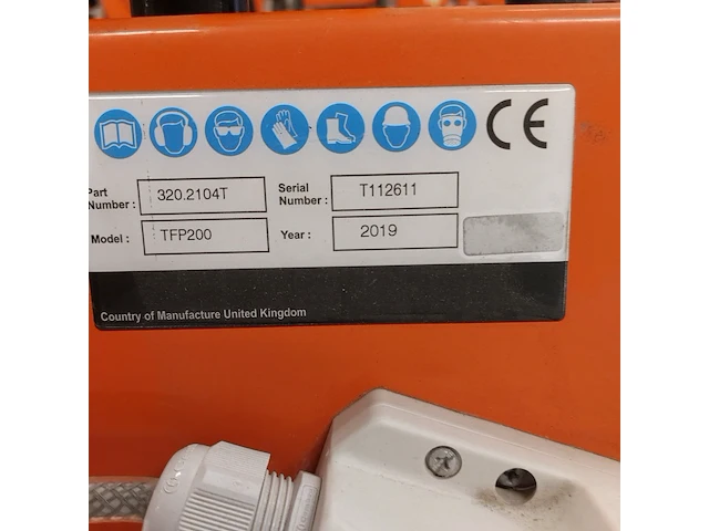 Vloerfreesmachine 230v trelawny, tfp200 230v, bouwjaar 2019 - afbeelding 8 van  8