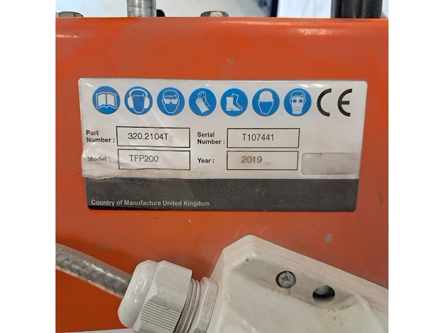 Vloerfreesmachine 230v trelawny, tfp200 230v, bouwjaar 2019 - afbeelding 7 van  7