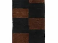 Vloerkleed ferm living, mara knotted, black/chocolat - afbeelding 1 van  4
