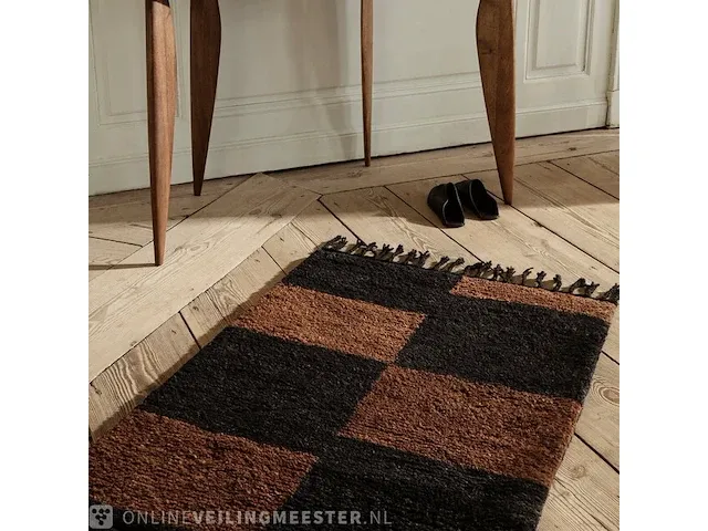 Vloerkleed ferm living, mara knotted, black/chocolat - afbeelding 3 van  4