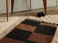 Vloerkleed ferm living, mara knotted, black/chocolat - afbeelding 3 van  4