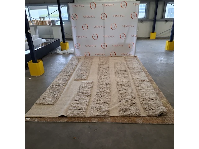 Vloerkleed, layered, design shaggy punja, brick rug, hand geweven - afbeelding 1 van  8