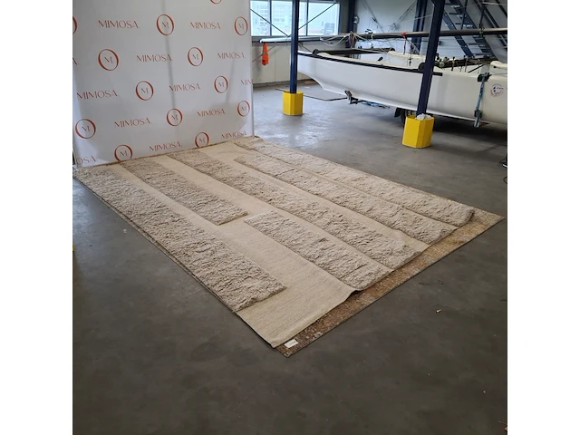 Vloerkleed, layered, design shaggy punja, brick rug, hand geweven - afbeelding 2 van  8