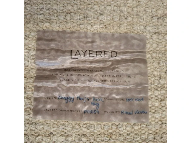 Vloerkleed, layered, design shaggy punja, brick rug, hand geweven - afbeelding 8 van  8