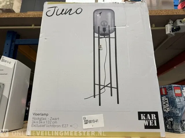 Vloerlamp rookglas karwei, juno - afbeelding 2 van  2