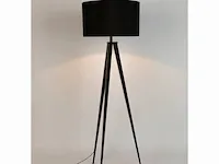 Vloerlamp zuiver, tripod, zwart - afbeelding 2 van  3