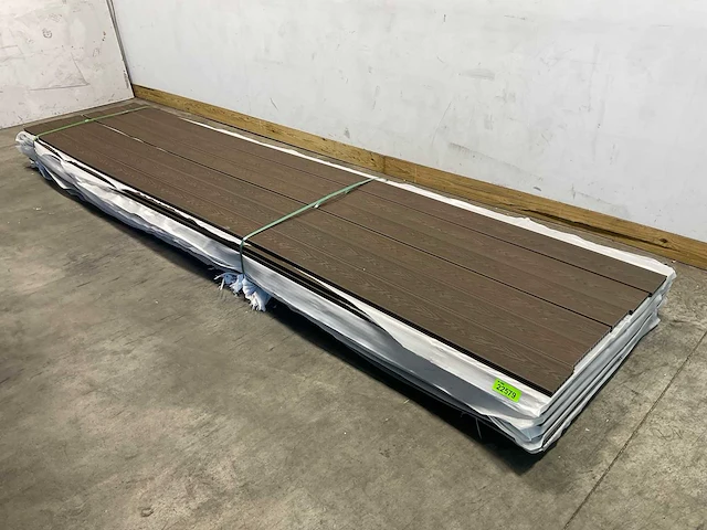 Vlonderplank co-ex composiet 420x14,5x2,3 cm bruin (10x) - afbeelding 1 van  8