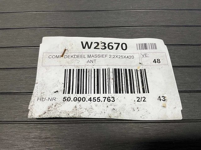 Vlonderplank composiet massief 420x25x2,2 cm antraciet (10x) - afbeelding 7 van  8