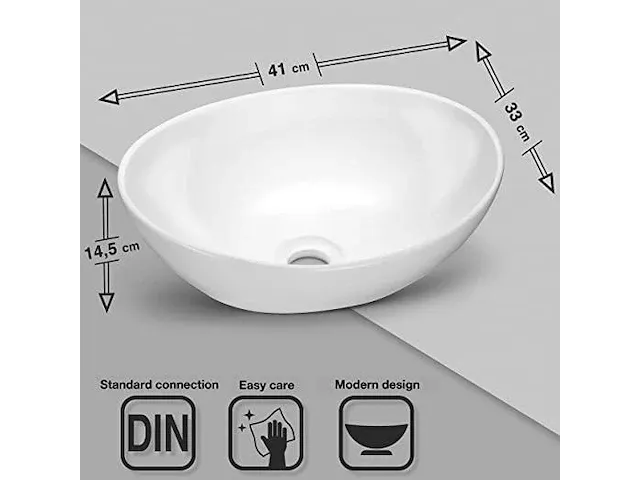 Vmbathrooms premium wastafel ovaal met lotuseffect - afbeelding 2 van  4