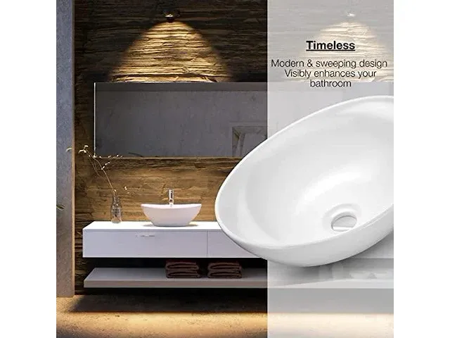Vmbathrooms premium wastafel ovaal met lotuseffect - afbeelding 3 van  4