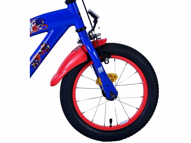 Volare sonic prime kinderfiets jongens 14 inch blauw rood - afbeelding 2 van  6