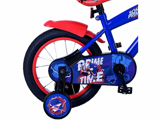 Volare sonic prime kinderfiets jongens 14 inch blauw rood - afbeelding 4 van  6