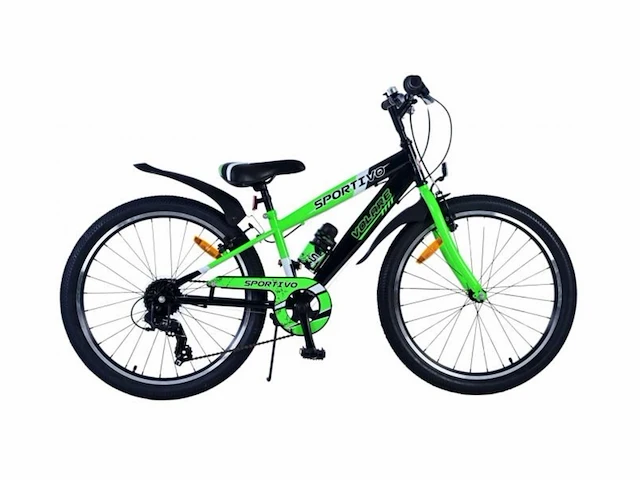 Volare sportivo kinderfiets - jongens - 24 inch - 7 speed - zwart groen - afbeelding 1 van  1