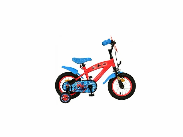 Volare ultimate spiderman kinderfiets jongens 12 inch blauw/rood twee handremmen - afbeelding 1 van  3