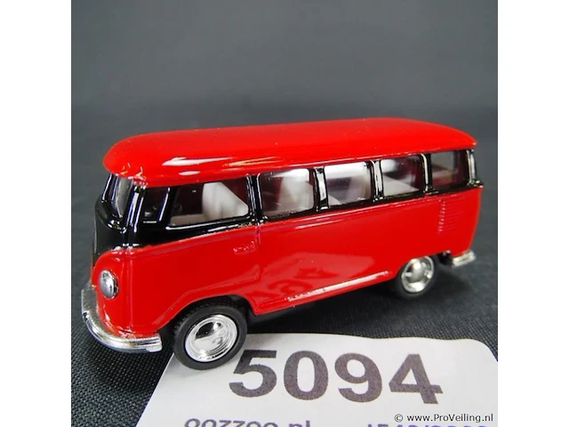 Volkswagen microbus (1962) rood zwart - afbeelding 1 van  5