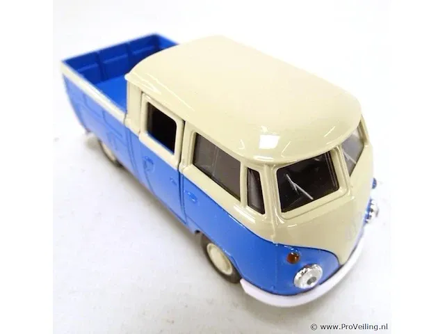 Volkswagen t1 doka pick-up blauw-beige - afbeelding 5 van  5