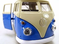 Volkswagen t1 doka pick-up blauw-beige - afbeelding 3 van  5